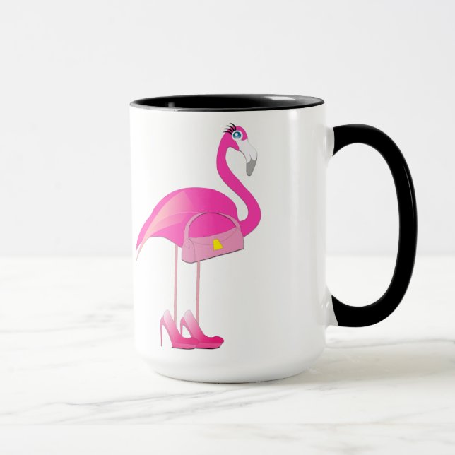 Flamingo Black 15 oz Ringer Mugg (Höger)