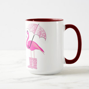 Flamingo Black 15 oz Ringer Mugg