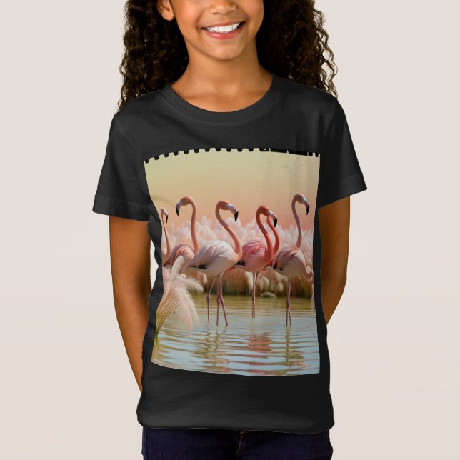 Flamingo Bliss - A Stänk of Tropical Elegance T Shirt (Framsida)
