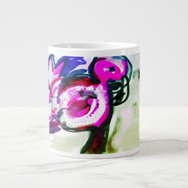 Flamingo Blomglädje Jumbo Mugg (Framsidan)