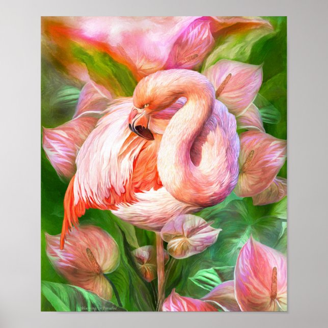 Flamingo-blooming in paradise Art Poster/Skriv ut Poster (Framsidan)