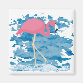 Flamingo Blue Sea Magnet