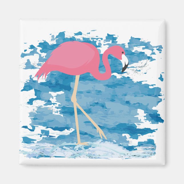 Flamingo Blue Sea Magnet (Framsidan)