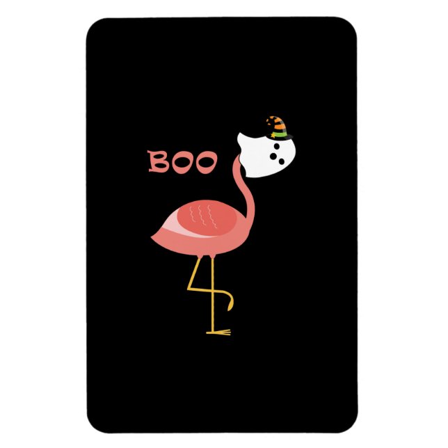 Flamingo Boo Ghost Funny Flamingo | Cute Animal Magnet (Vertikal)