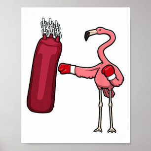Flamingo Boxing Self Defence Hob Poster