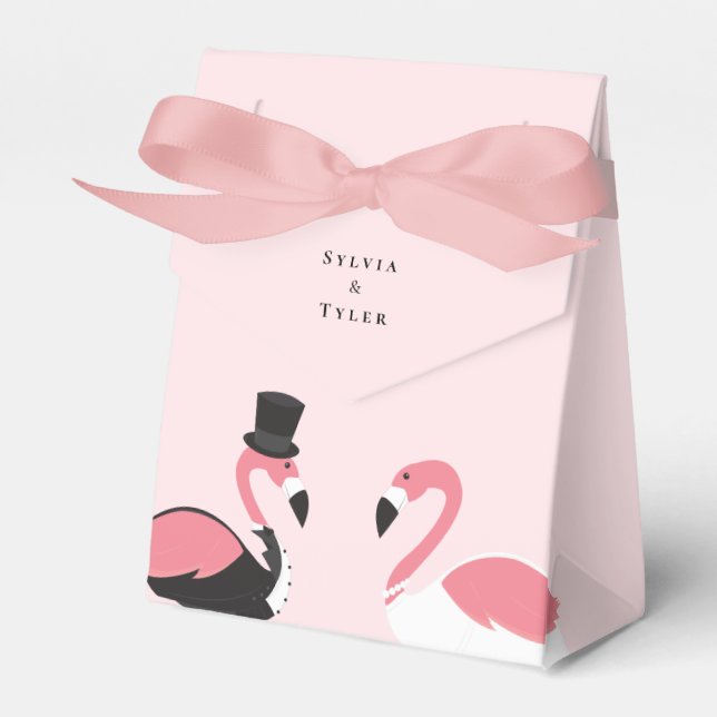 Flamingo Bride Groom Bröllop Presentaskar (Framsidan Sidan)