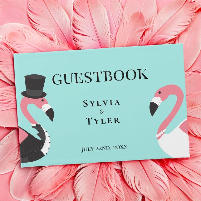 Flamingo Bröllop Gästböcker (Add this fun guestbook to your wedding.)
