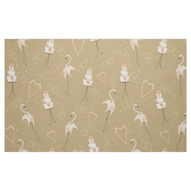 Flamingo Bröllop Large Multi Fabric Tyg (Fat Quarter)