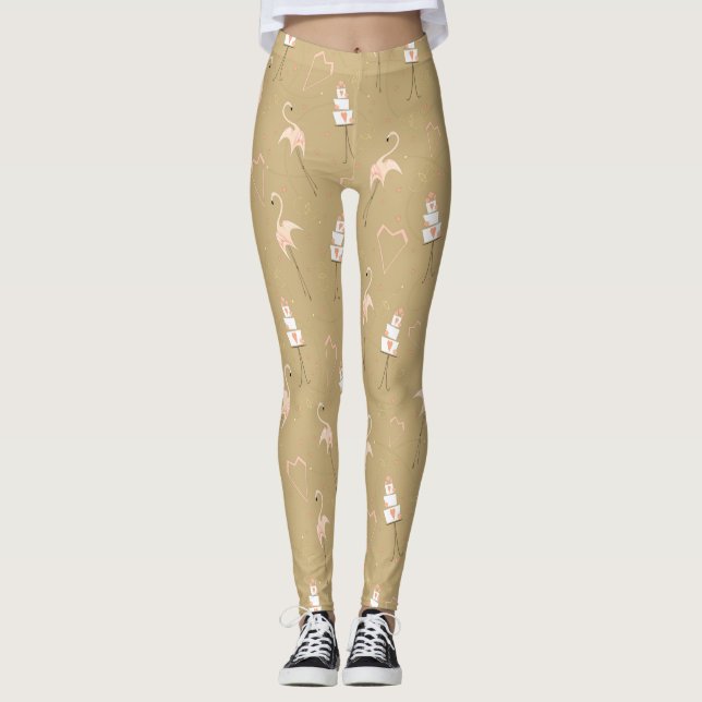 Flamingo Bröllop Multi Leggings (Framsida)