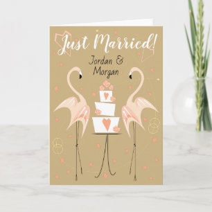 Flamingo Bröllop Ny gifta Namn Kort