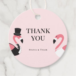 Flamingo Bröllop Tack Gåvor Etiketter