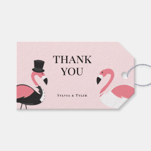 Flamingo Bröllop Tack Presentetikett