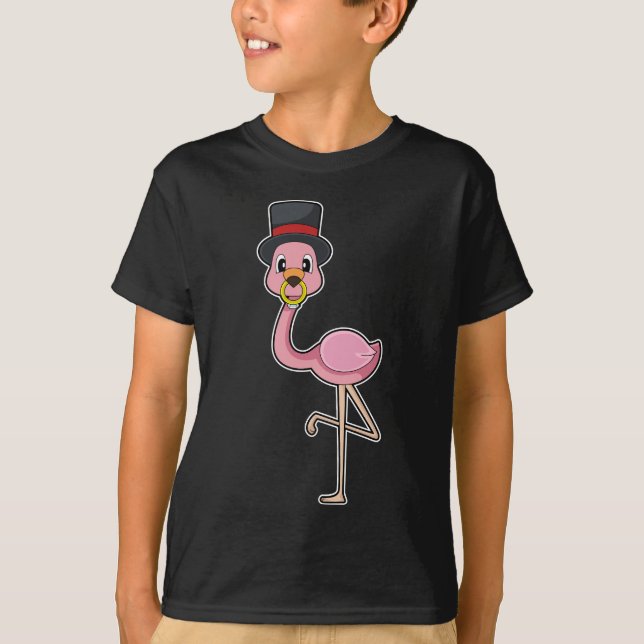 Flamingo Bröllopsring Bröllop T Shirt (Framsida)