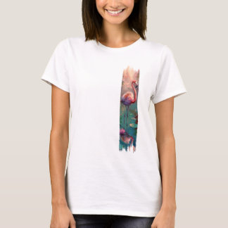 Flamingo Brushstroke Paint Art T Shirt