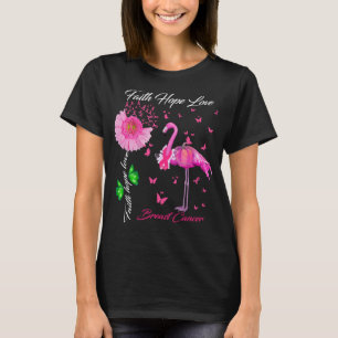 flamingo butterfly Faith Hoith kärlek bröstcancer T Shirt