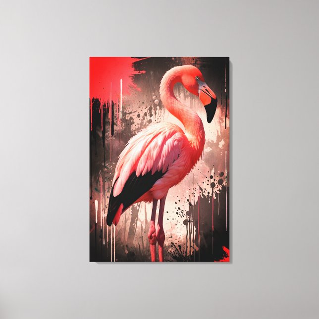 Flamingo Canvas Wall Art (Framsida)