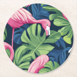 Flamingo Charm Underlägg Papper Rund
