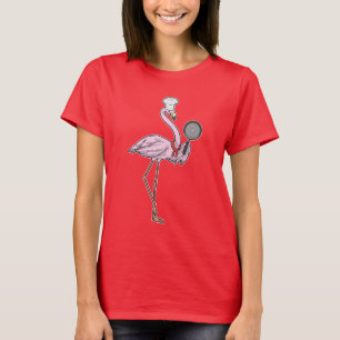 Flamingo Chef Pan Cook T Shirt