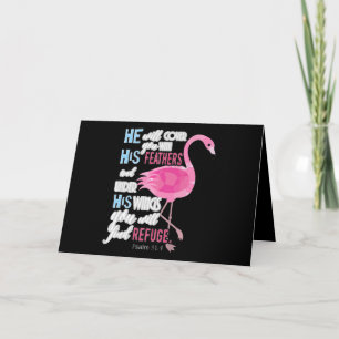 Flamingo Christian Gift, Psalm 91 Bible Verse Kort