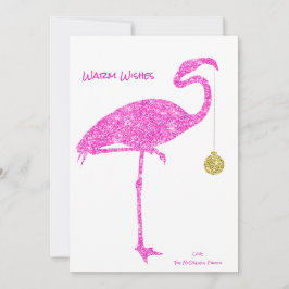 FLAMINGO CHRISTMAS CARD | Tropisk Rosa Glitter Julkort