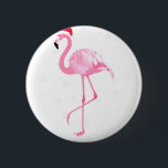 FLAMINGO CHRISTMAS med snöflake Knapp<br><div class="desc">FLAMINGO CHRISTMAS med snöflake</div>
