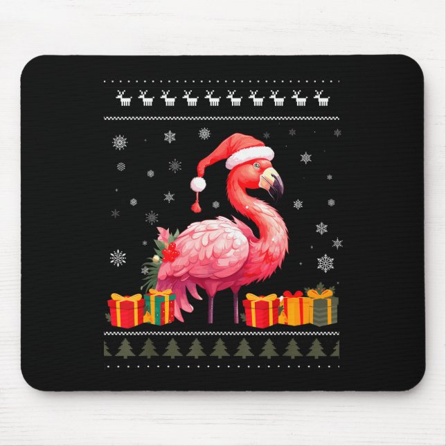 Flamingo Christmas Santa Hat Ugly Christmas Sweate Musmatta (Framsidan)