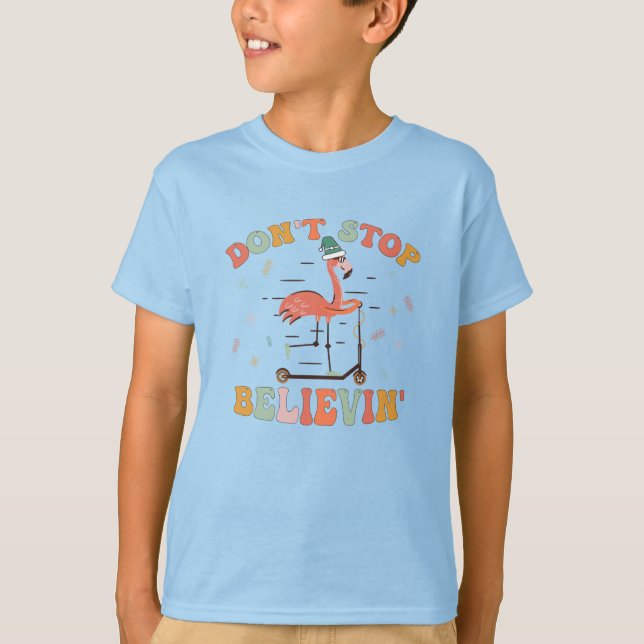 Flamingo Christmas  T Shirt (Framsida)