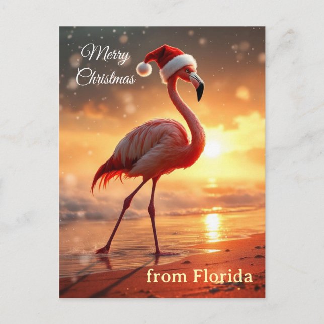 Flamingo Christmas Vykort (Framsida)