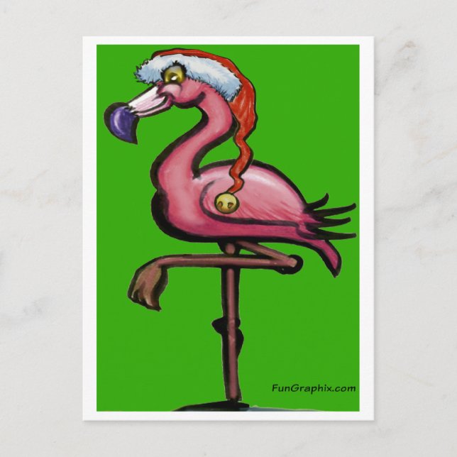 Flamingo Chrsitmas Vykort (Framsida)