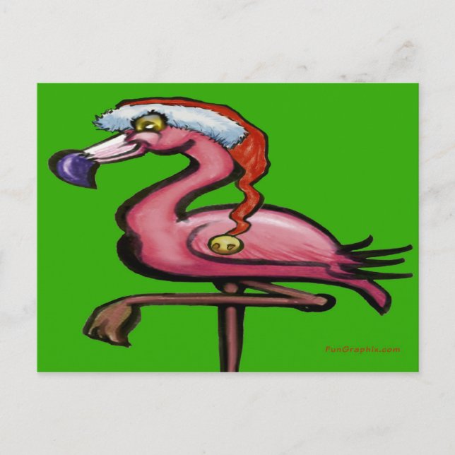 Flamingo Chrsitmas Vykort (Framsida)