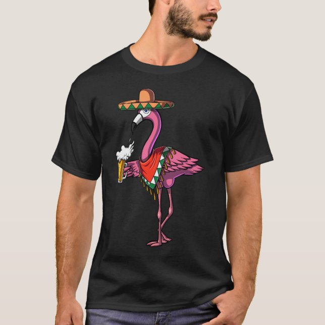 Flamingo Cinco De Mayo Fest T Shirt (Framsida)