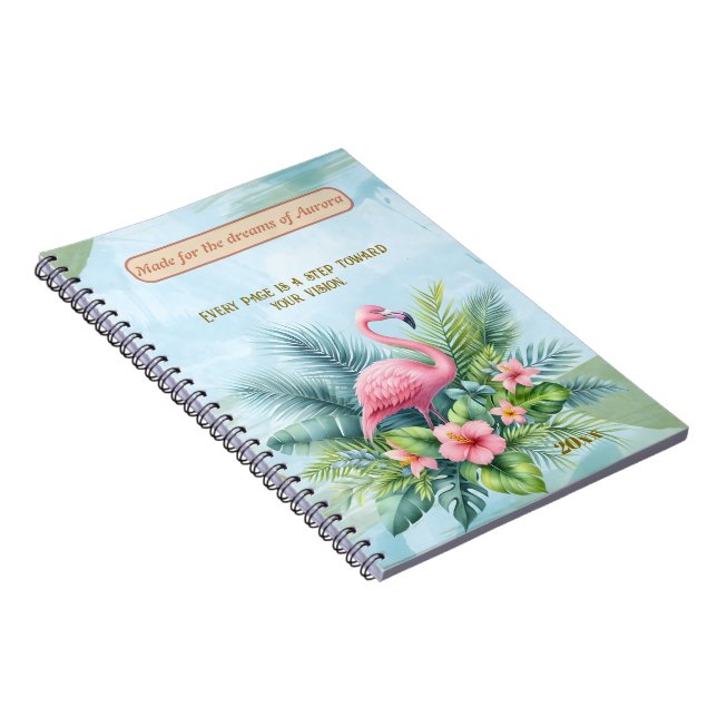 Flamingo Classic Notebook med Anpassningsbar Quote Anteckningsbok (Högra Sidan)