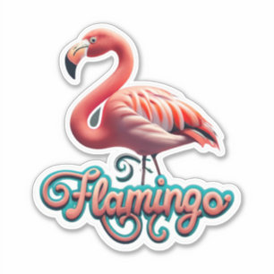 Flamingo Classic Round Sticker Klistermärken