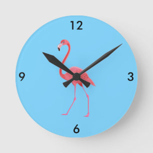 Flamingo Clock Rund Klocka