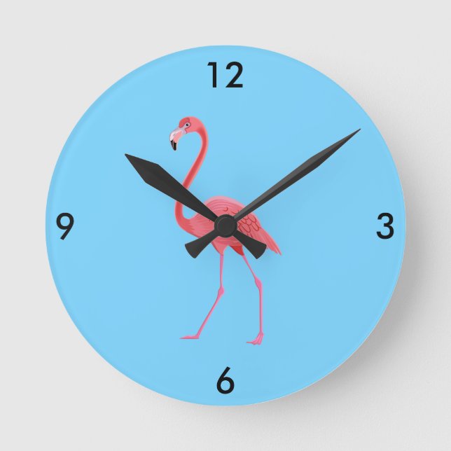 Flamingo Clock Rund Klocka (Framsida)