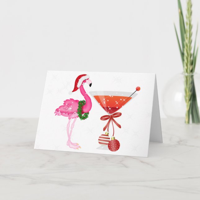 Flamingo Cocktail-kort - SRF Helgkort (Framsida)