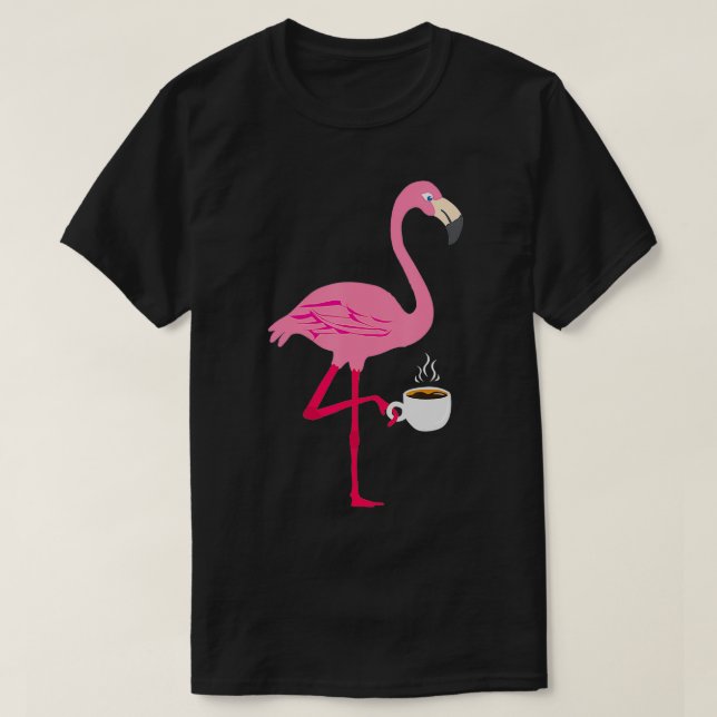 Flamingo Coffee Funny T Shirt (Design framsida)