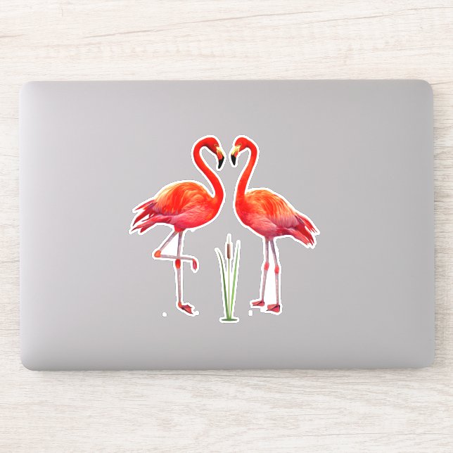 Flamingo Couple Klistermärken (Dator)