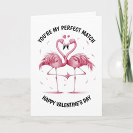 Flamingo Couple Valentine Kort
