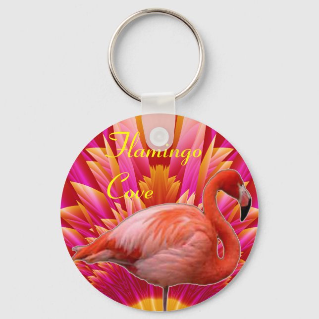 Flamingo Cove Souvenir Keychain Nyckelring (Framsida)