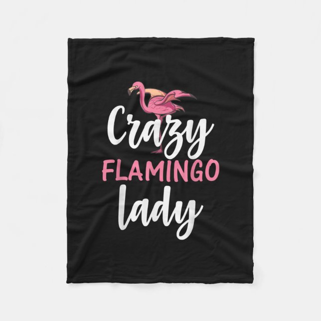 Flamingo - Crazy Flamingo Dam-gåvor Fleecefilt (Framsidan)