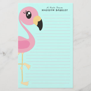 Flamingo Cute Tropical Kids Brevpapper