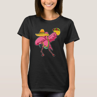 Flamingo Dabbing Taco Cinco De Mayo T Shirt