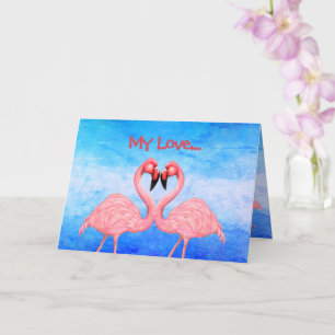 Flamingo Dance Kärlek kort