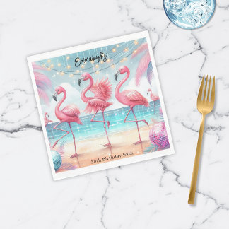 Flamingo Dance och Birthday Celebration Party Pappersservett