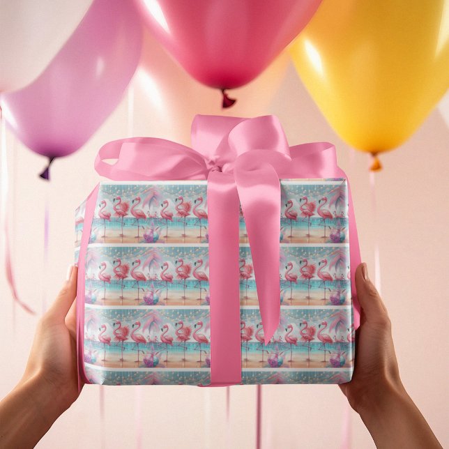 Flamingo Dance och Birthday Celebration Party Presentpapper (Skapare uppladdad)