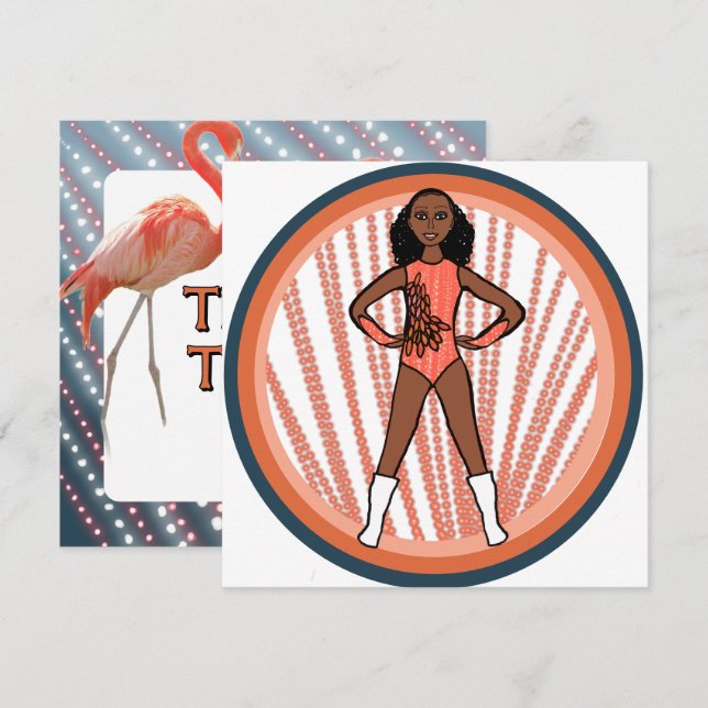 Flamingo Dancer A Julkort (Fram/baksida)