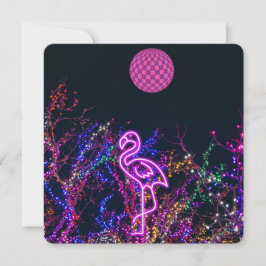 Flamingo dansar vid party. inbjudningar