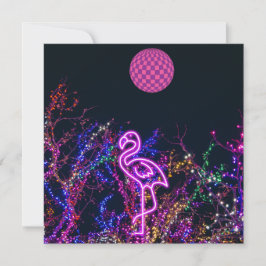 Flamingo dansar vid party. inbjudningar