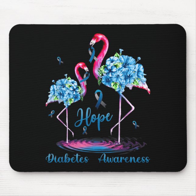 Flamingo Diabetes Medvetenhet Musmatta (Framsidan)